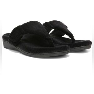 VIONIC 9 Forever Thong Unisex Black Relax Orthaheel Adjustable Comfort Slippers